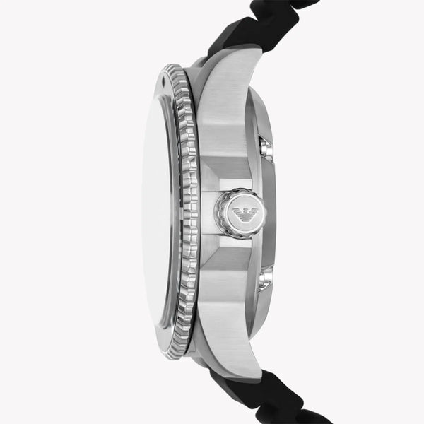 Emporio Armani Men's Silver Watch, Black Dial | Ar60062 by i-watch
