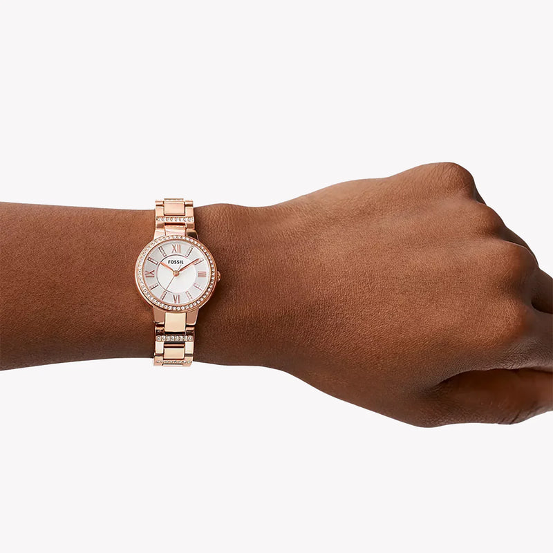 Fossil Women's Rose Gold Watch, Silver Dial | Es3284 by i-watch