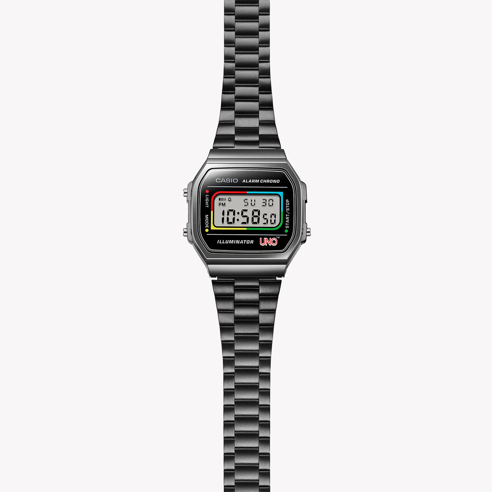 Casio Unisex Black Stainless Steel Watch, Chrome Resin | A168weuc-1a by i-watch
