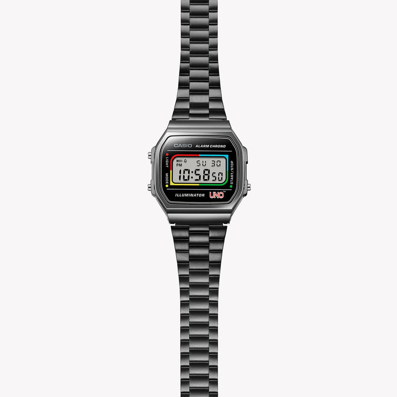 Casio Unisex Black Stainless Steel Watch, Chrome Resin | A168weuc-1a by i-watch