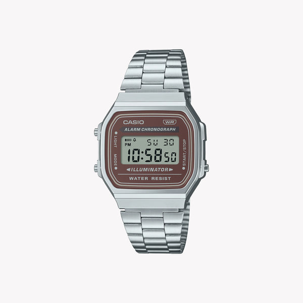 Casio Unisex Silver Stainless Steel Watch, Digital Dial | A168wa-5ay by i-watch