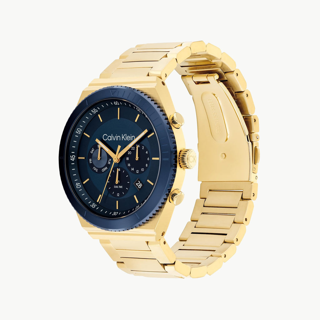 CK CALVIN KLEIN NEW COLLECTION - RADIANT GOLD & BLUE MEN'S WATCH - MODERN LUXURY REDEFINED-i-Watch-2