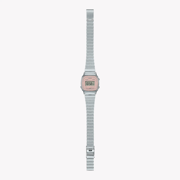 Casio Women's Silver & Pink Digital Watch, Resin & Metal | La670wea-4a2ef by i-watch