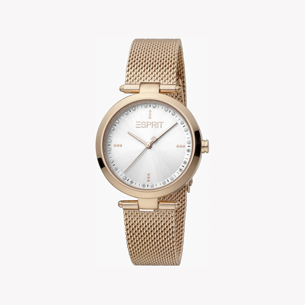 Esprit Women's Rose Gold Stainless Steel Watch, Silver Dial | Es1l155m0035 by i-watch