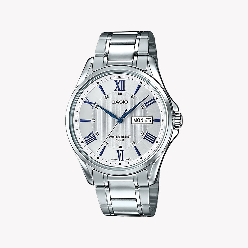 Casio Men's Silver Stainless Steel Watch, Elegant Design | Mtp-1302d-7a2vdf by i-watch