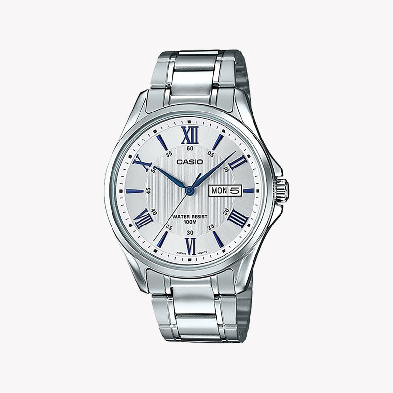 Casio Men's Silver Stainless Steel Watch, Elegant Design | Mtp-1302d-7a2vdf by i-watch