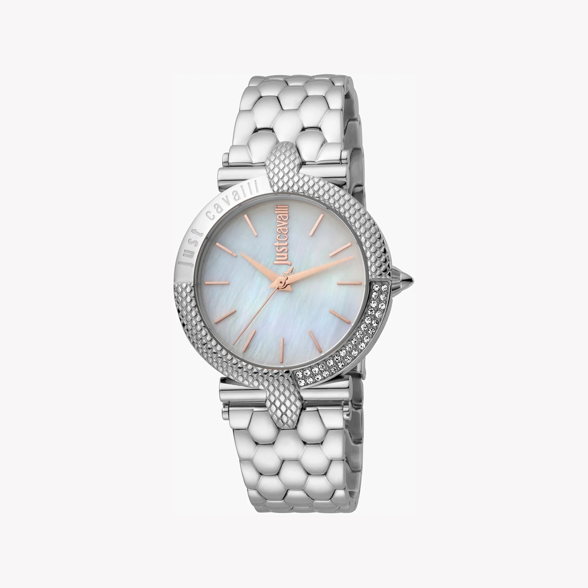 JUST CAVALLI Women's Watch with Silver Stainless Steel Case and Silver Stainless Steel Band