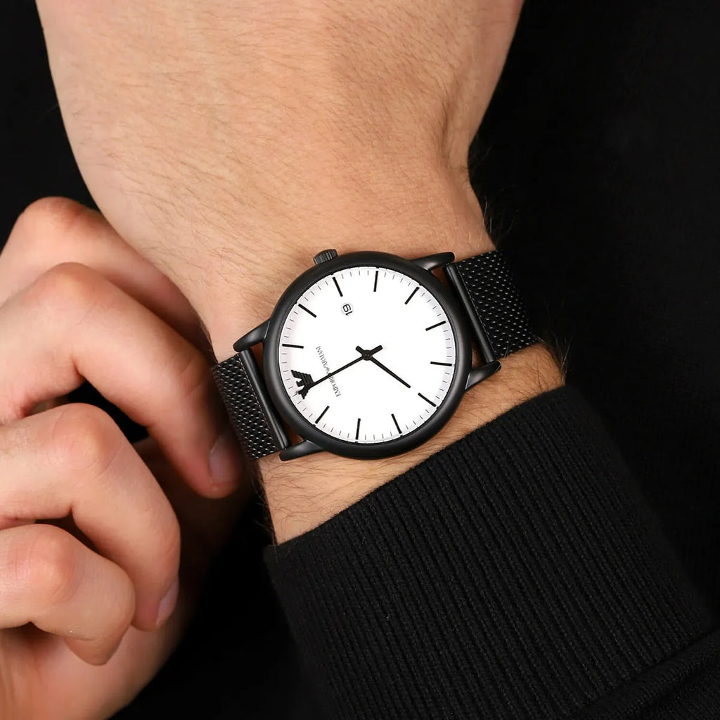 EMPORIO ARMANI AR11046 BLACK STAINLESS STEEL - MODERN ELEGANCE MEN'S WATCH-i-Watch-4