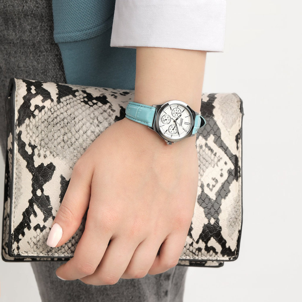 CASIO LTP-V300L-2AUDF SPORTY SOPHISTICATION - ELEGANT LEATHER WOMEN'S WATCH WITH WHITE DIAL-i-Watch-2