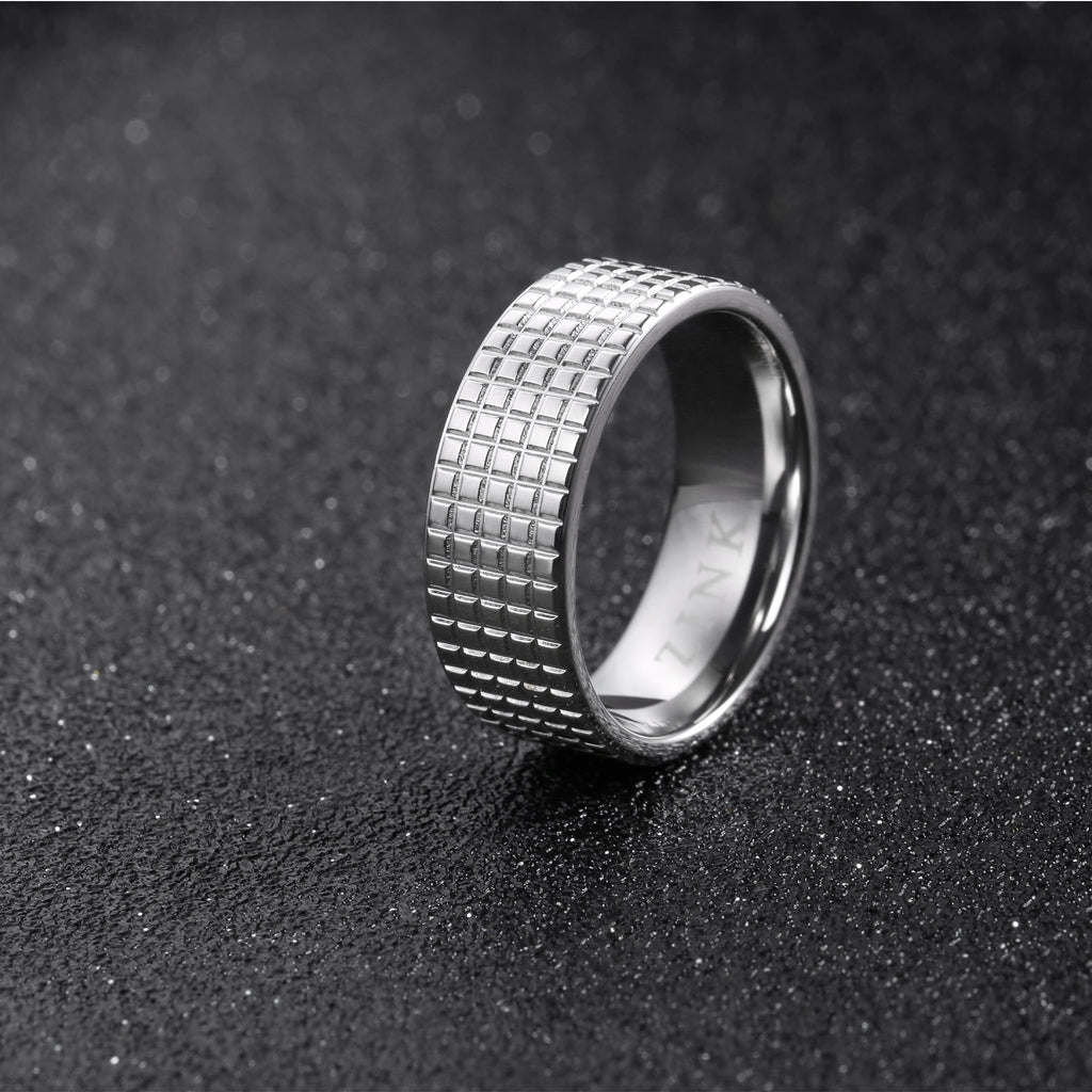 Zink Men's Silver Stainless Steel Ring | Zjrg014ssp