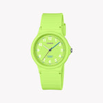 Montre Casio Timeless Collection Pop - Bracelet en résine bio - Vert LQ-24B-3BEF