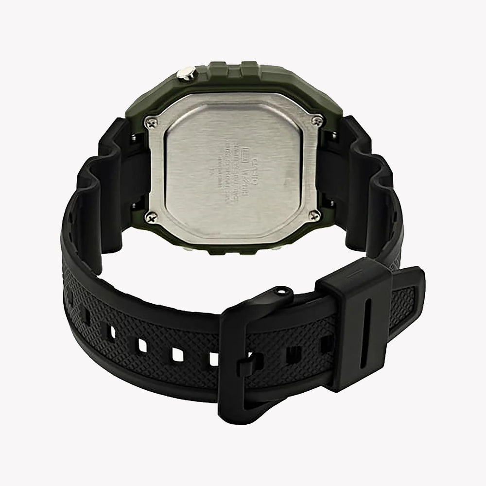 Casio Unisex Dark Green Resin Watch, Black Dial | W-218h-3a by i-watch