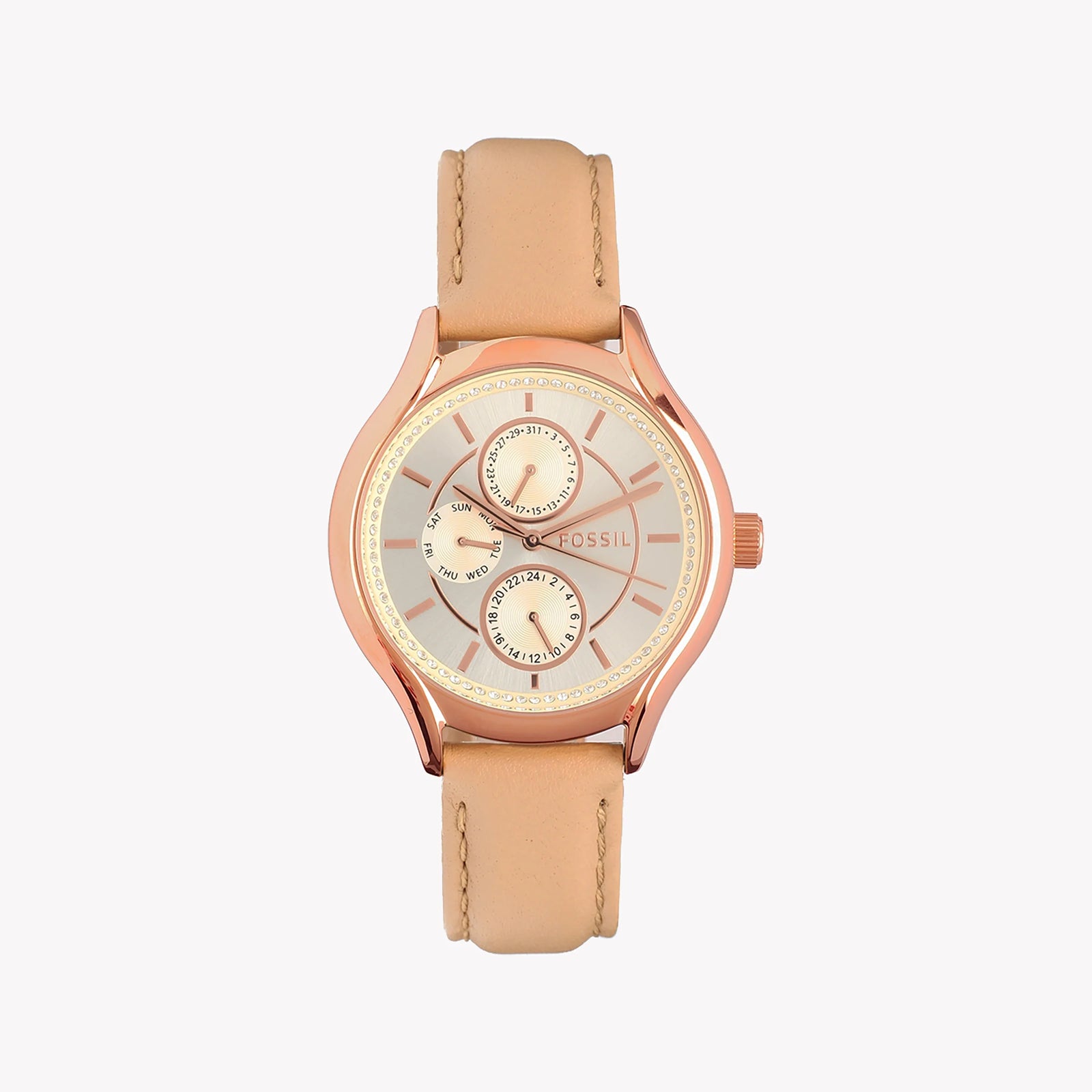 Fossil Women's Rose Gold Watch, White Dial | Bq1586 by i-watch