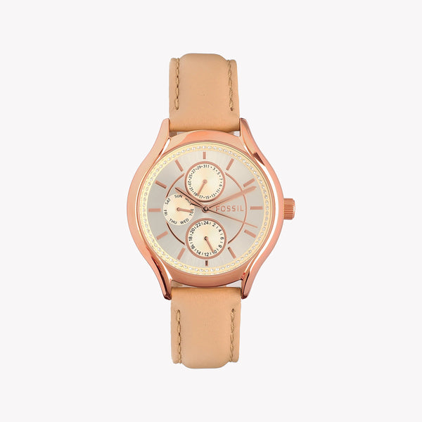 Fossil Women's Rose Gold Watch, White Dial | Bq1586 by i-watch