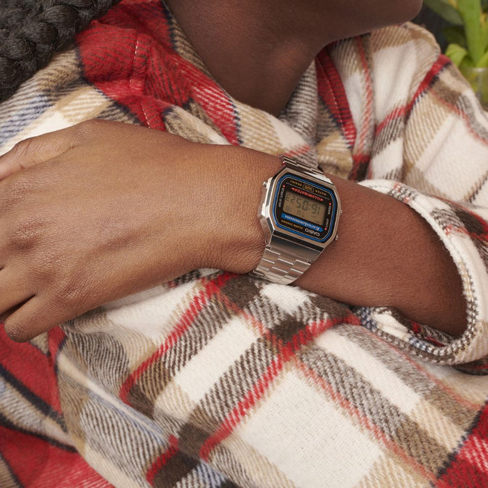 CASIO A168WA-1YES TIMEPIECE - ELEGANTLY FUNCTIONAL UNISEX WRISTWATCH WITH METAL STRAP-i-Watch-3