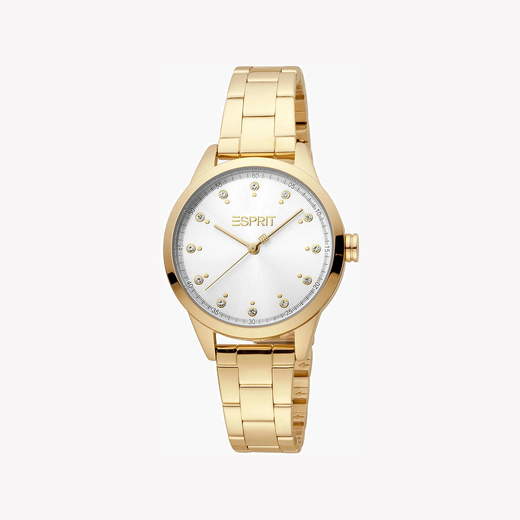 ESPRIT Women's Watch with Gold Stainless Steel Case and Gold Stainless Steel Band