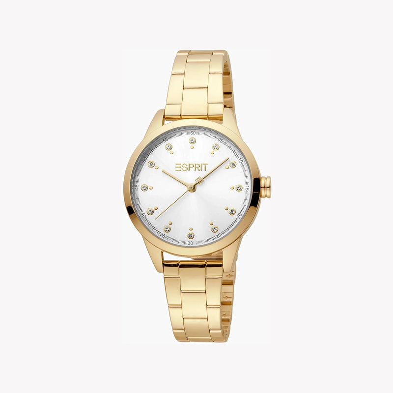 Esprit Women's Gold Stainless Steel Watch, Silver Dial | Es1l006m0035 by i-watch