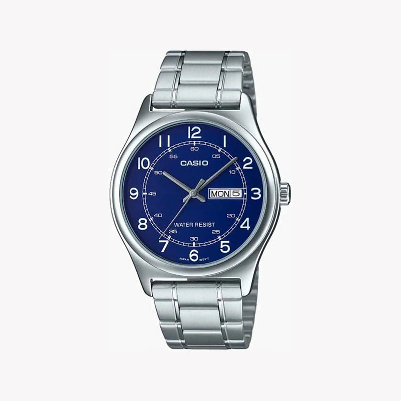 Casio Men's Silver Watch, Blue Dial | Mtp-V006d-2budf by i-watch