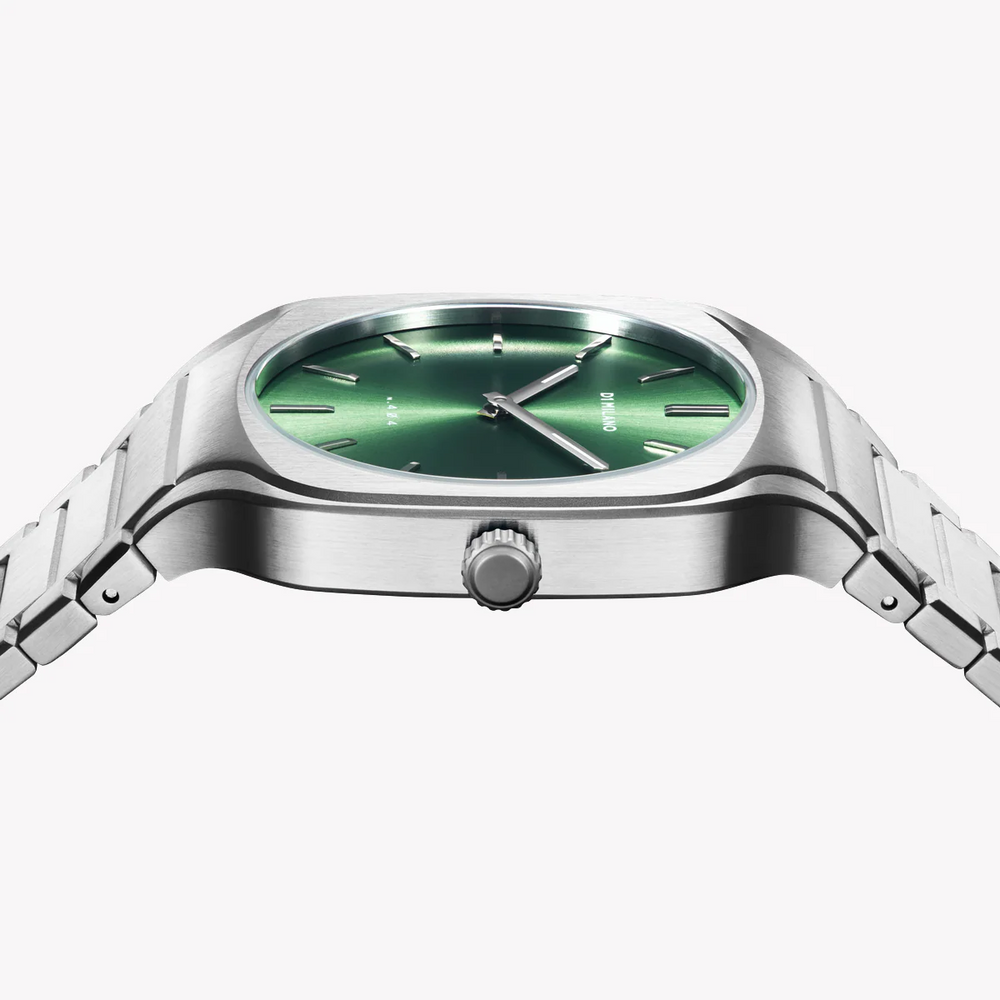 D1 MILANO Men's Silver Stainless Steel, Dark Green Dial | D1-SQBJ06 by i-watch