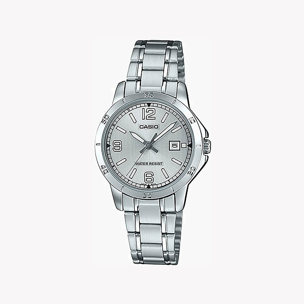 Casio Women's Silver Stainless Steel Watch, Silver Dial | Ltp-V004d-7b2udf by i-watch