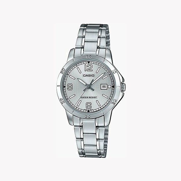 Casio Women's Silver Stainless Steel Watch, Silver Dial | Ltp-V004d-7b2udf by i-watch