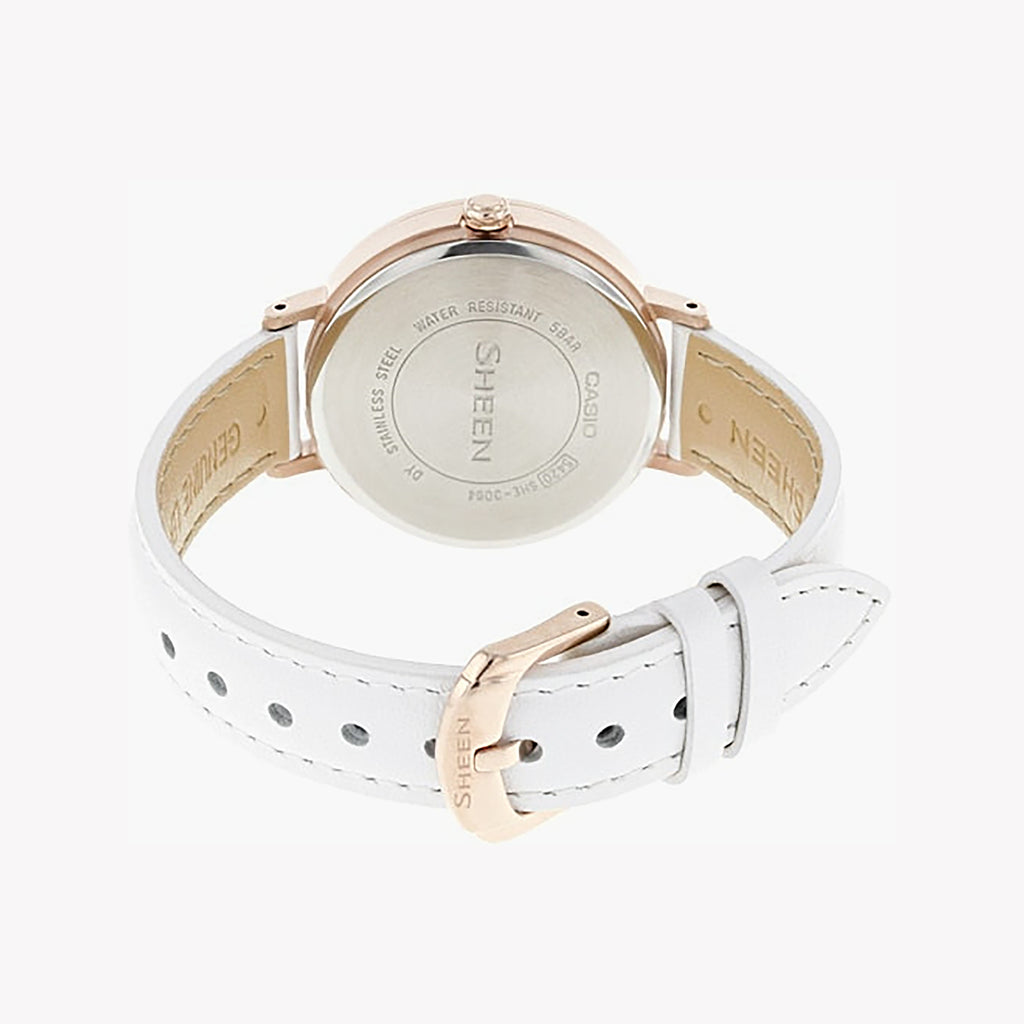CASIO SHE-3064PGL-7AUDF - SPORTY ELEGANCE WITH ROSE GOLD GLAMOUR Women's Watch with leather band and sparkling Swarovski® detail-i-Watch-5
