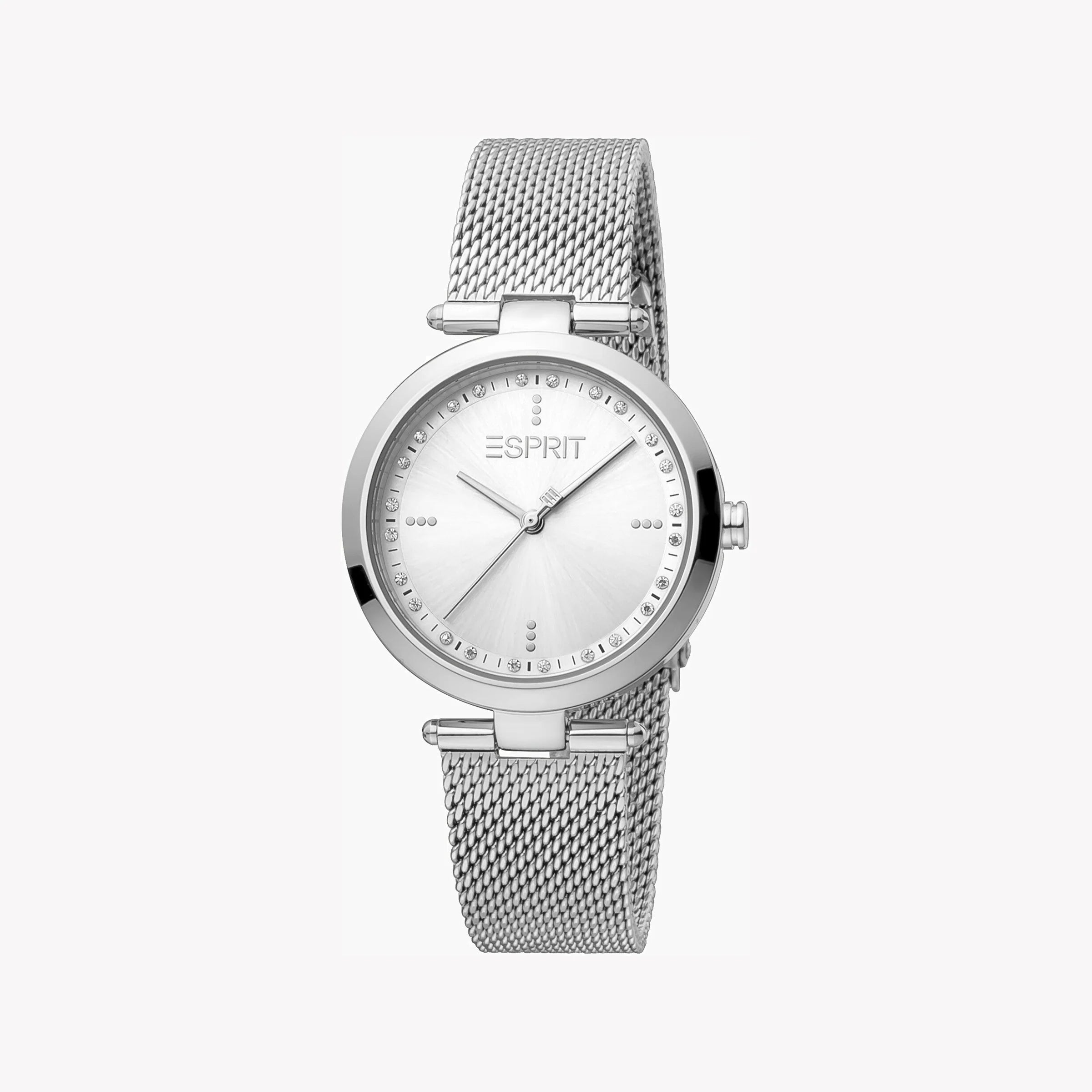 ESPRIT Women's Watch with Silver Stainless Steel Case and Silver Stainless Steel Band