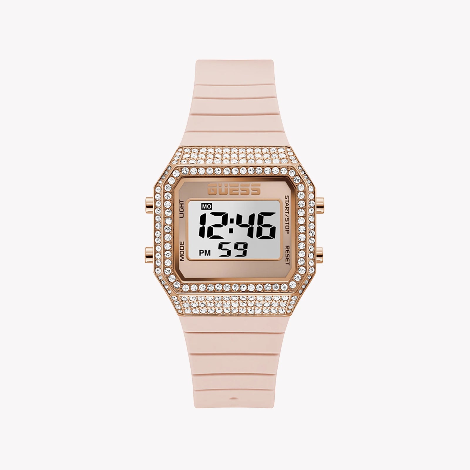Guess Women's Pink Silicone Watch, Rose Gold Case | Gw0430l3 by i-watch