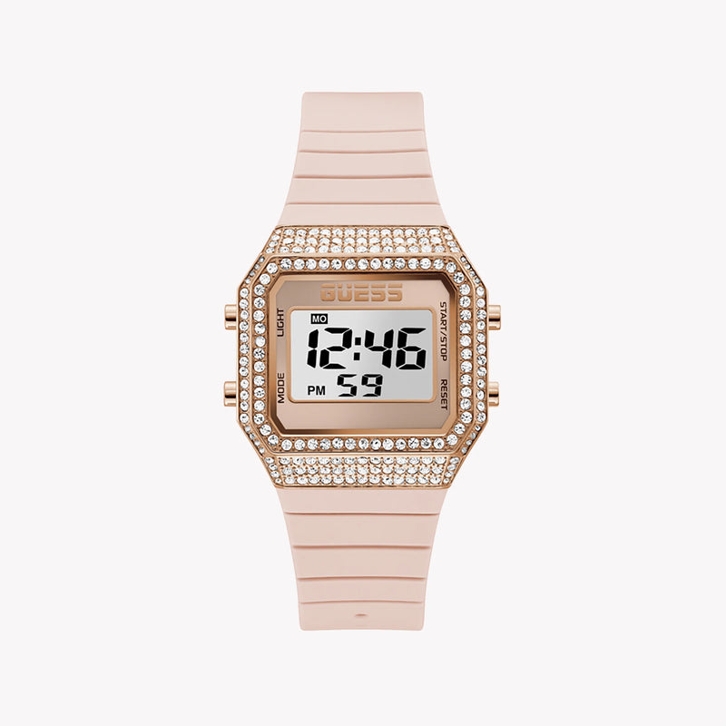 Guess Women's Pink Silicone Watch, Rose Gold Case | Gw0430l3 by i-watch