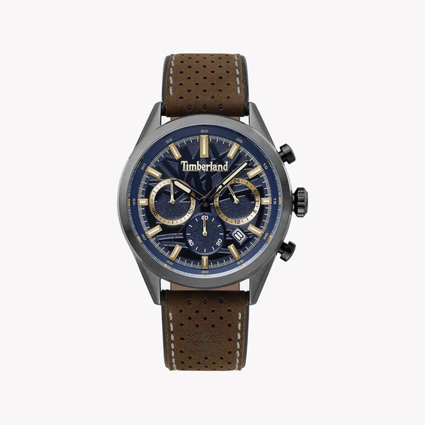 Timberland Men's Brown Leather Watch, Blue Dial | Tbl15476jsu03 by i-watch