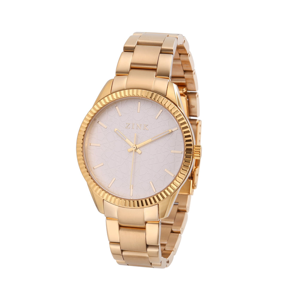 Zink Women's Watch With Gold Stainless Steel Case And Gold Stainless Steel Band by i-watch