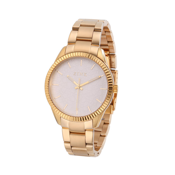 Zink Women's Watch With Gold Stainless Steel Case And Gold Stainless Steel Band by i-watch