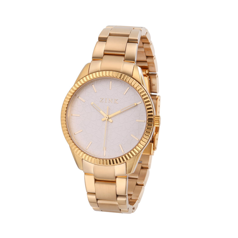 Zink Women's Watch With Gold Stainless Steel Case And Gold Stainless Steel Band by i-watch