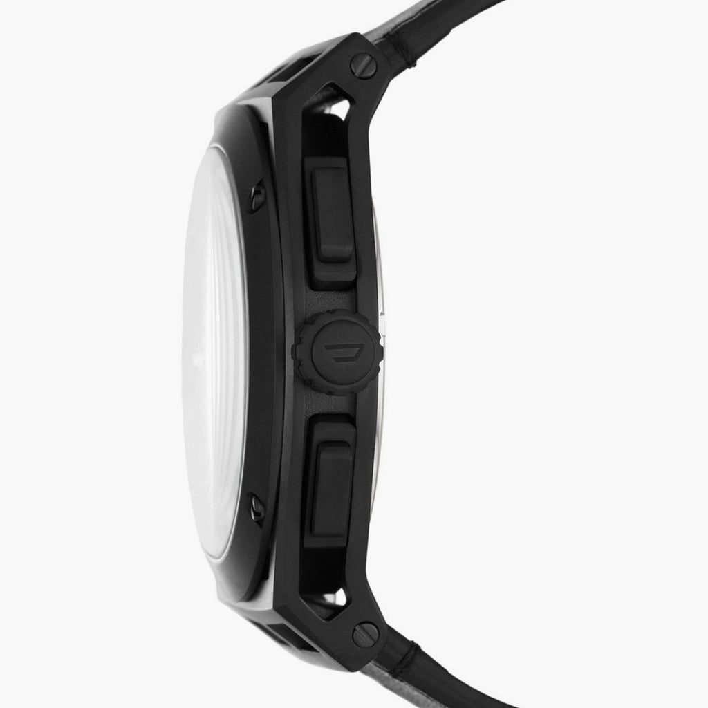 DIESEL DZ4544 BOLD ADVENTURER - MEN'S BLACK LEATHER & RED DIAL TIMEPIECE-i-Watch-3