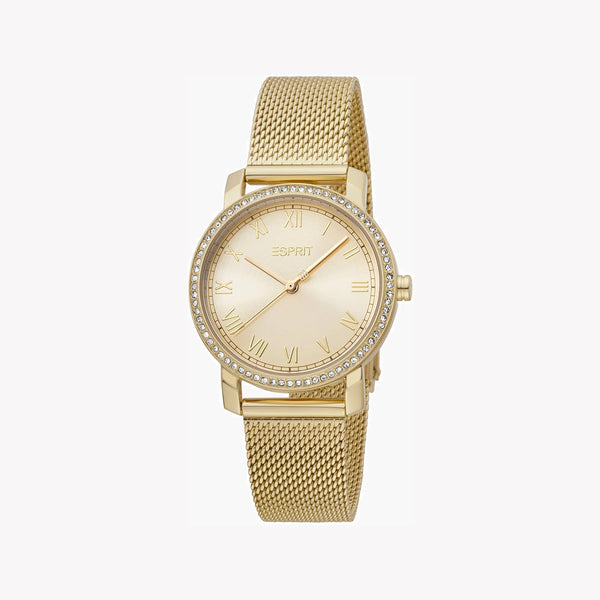 Esprit Women's Gold Stainless Steel Watch, Champagne Dial | Es1l083m0015 by i-watch