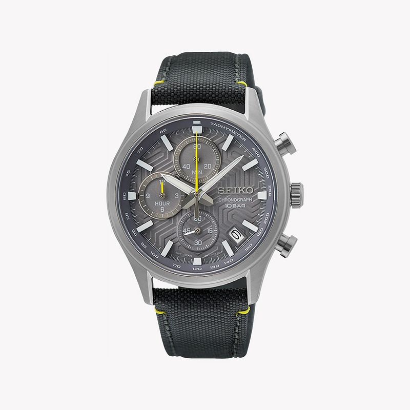 Seiko Men's Silver Stainless Steel, Black Leather | Ssb423p1 by i-watch