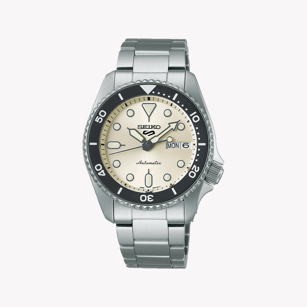 Seiko Men's Silver Stainless Steel Watch, Beige Dial | Srpk31k1 by i-watch