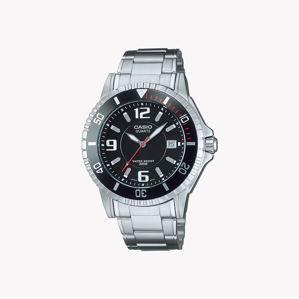 Timeless Elegance Men's Silver Watch, Black Dial | Mtd-1053d-1aves by i-watch