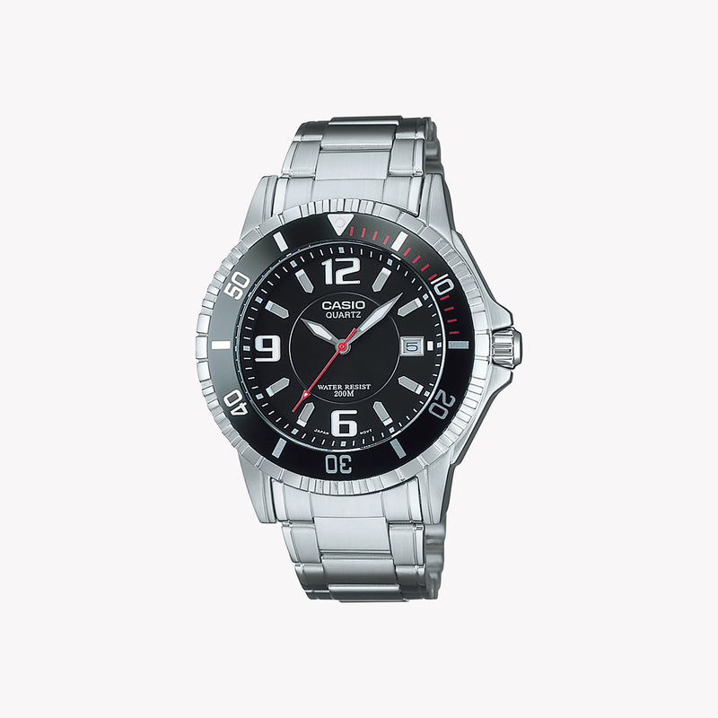 Timeless Elegance Men's Silver Watch, Black Dial | Mtd-1053d-1aves by i-watch