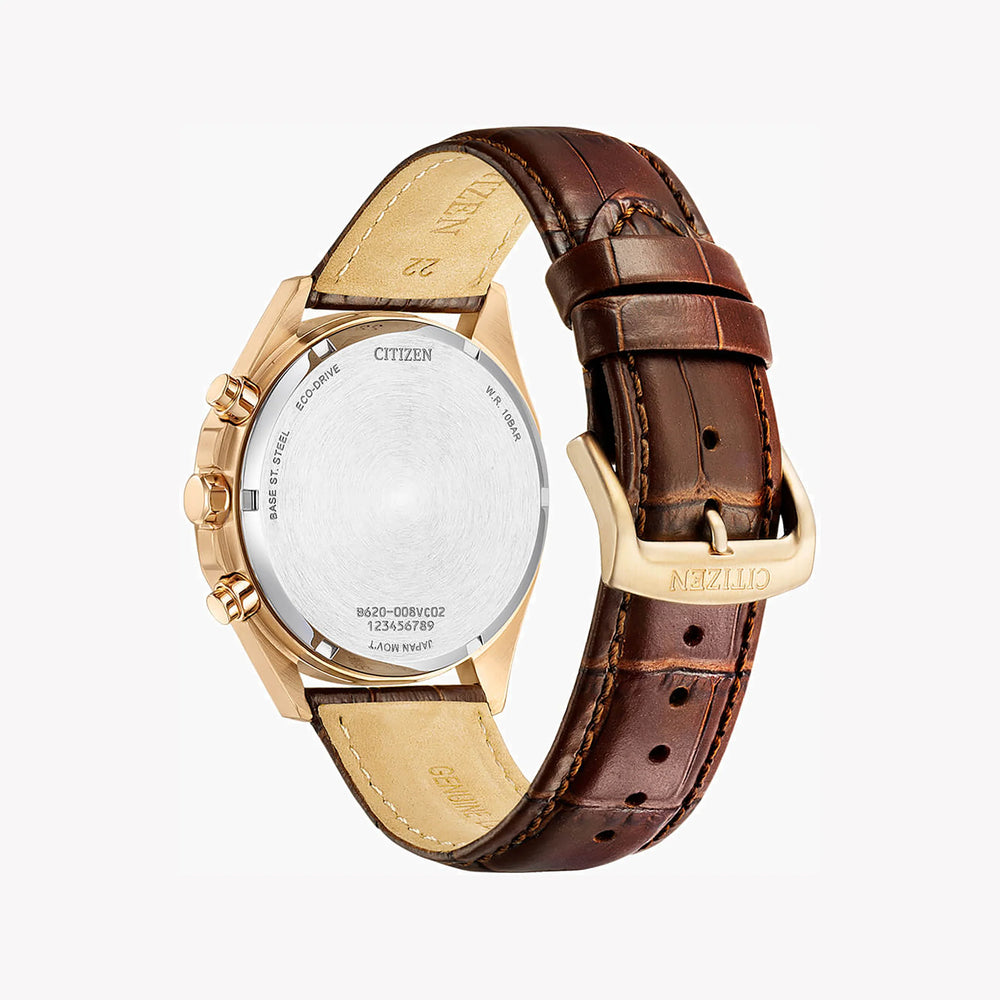 Citizen Men's Gold Stainless Steel, Brown Leather | Ca4593-15a by i-watch