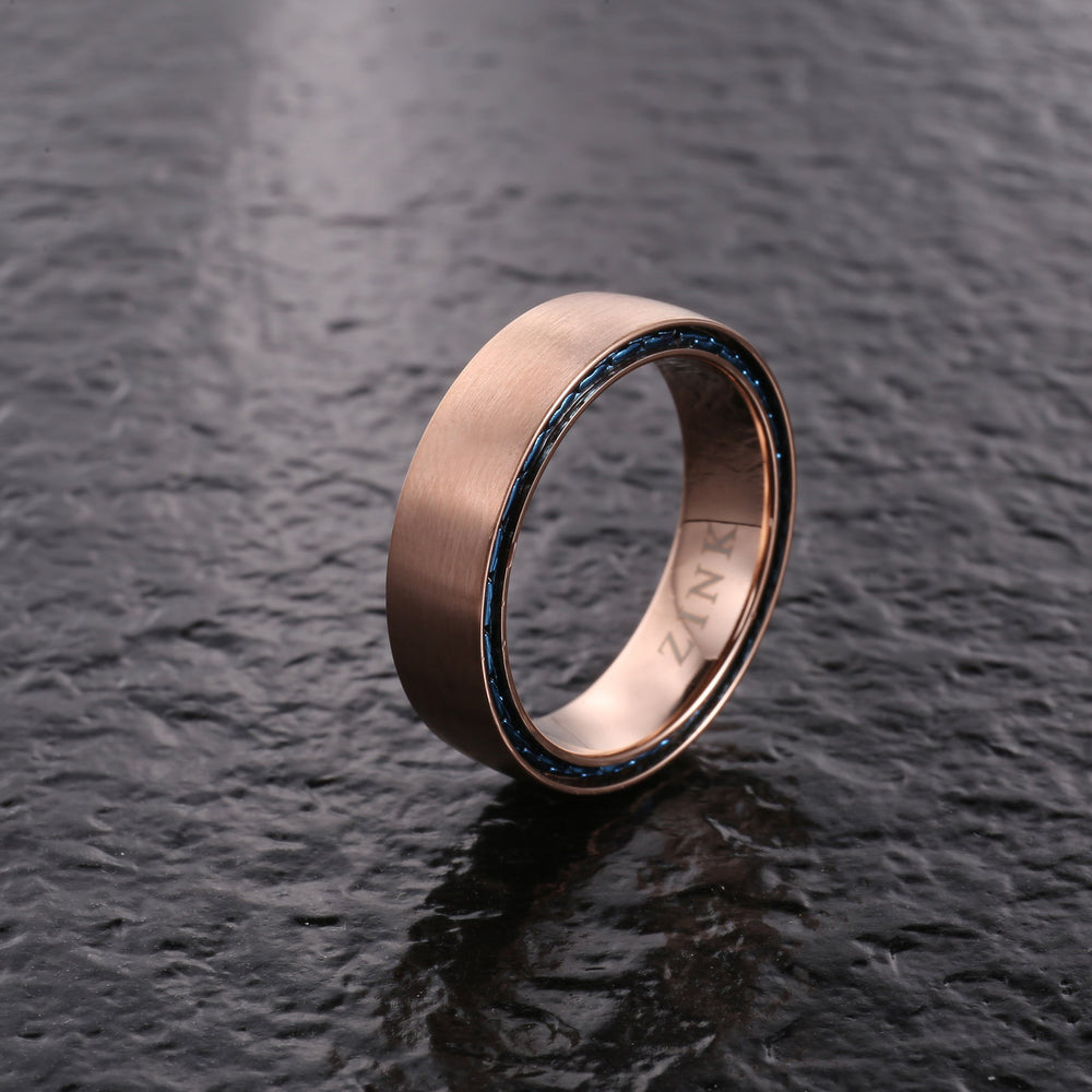Zink Men's Rose Gold Stainless Steel Ring | Zjrg03511