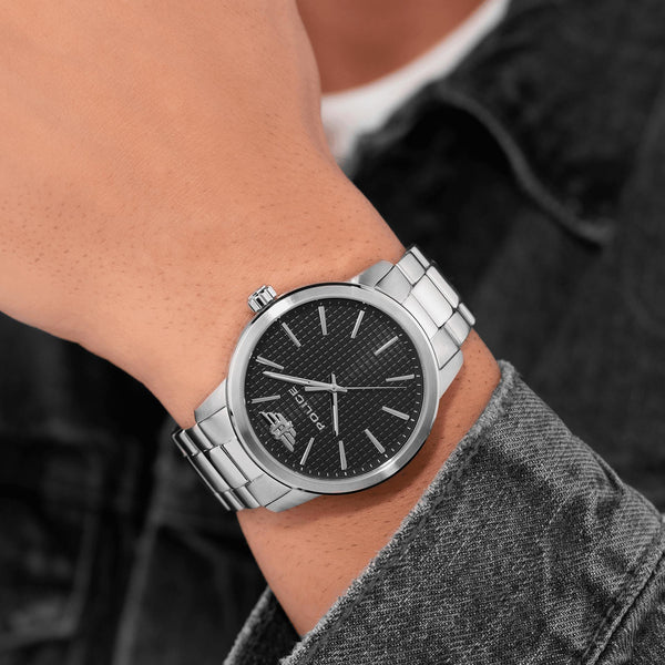 Police Men's Silver Watch, Black Dial | Pewjg0018402 by i-watch