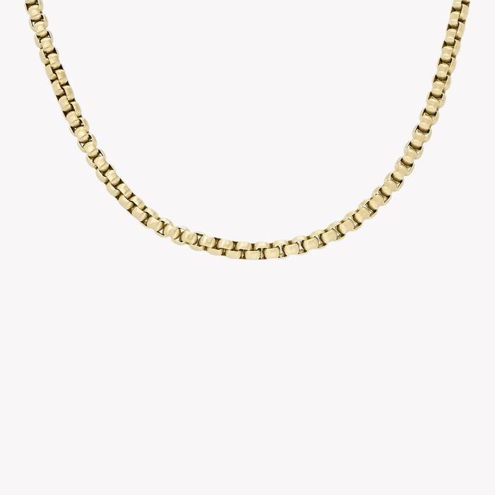 Fossil Men's Gold-Tone Necklace, Box Chain | JF04504710