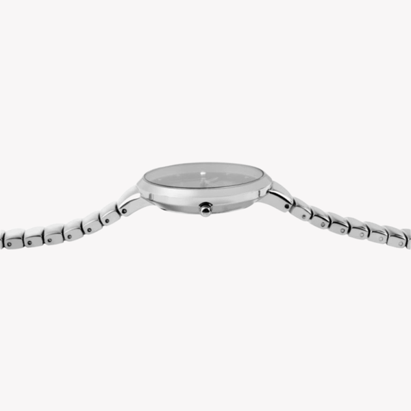 Q&Q Women's Silver Watch, Black Dial | F611J202Y