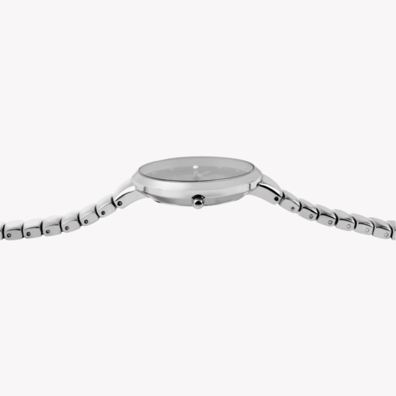 Q&Q Women's Silver Watch, Black Dial | F611J202Y