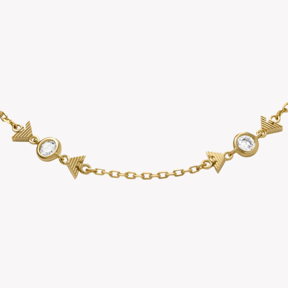 Emporio Armani Women's Gold Bracelet, Eagle Logo & Zirconia | EG3619710