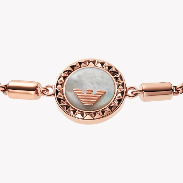 Emporio Armani Women's Rose Gold Bracelet, Mother of Pearl & Crystal | EGS2308221