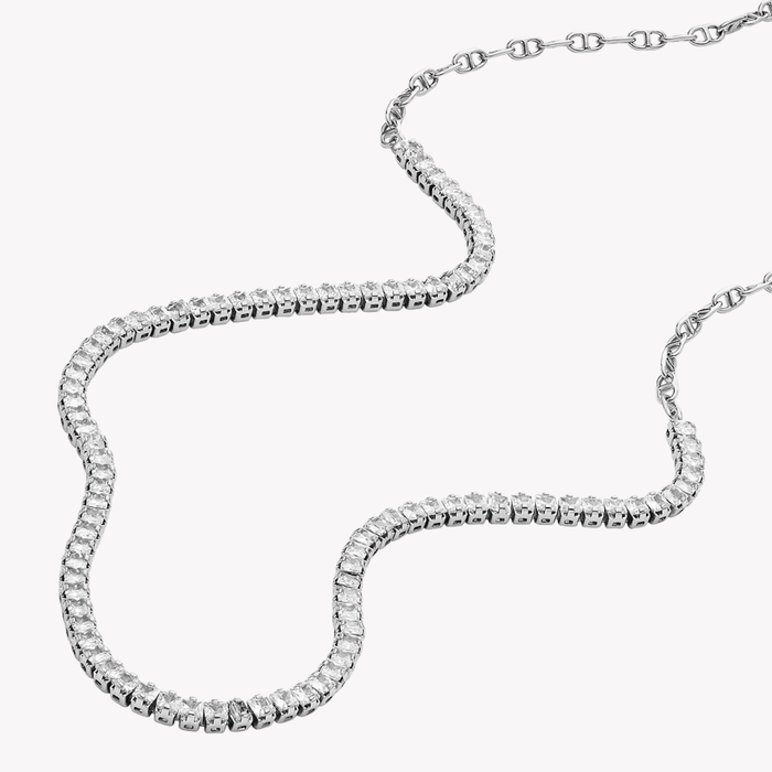 Fossil Women's Silver Necklace, Clear Crystals | JA7271040