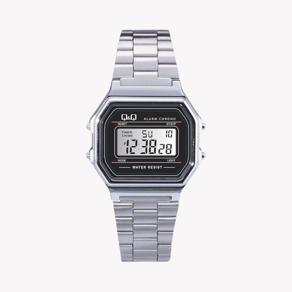 Q&Q Men's Silver Men's Watch, Grey Digital Dial | M173J001Y