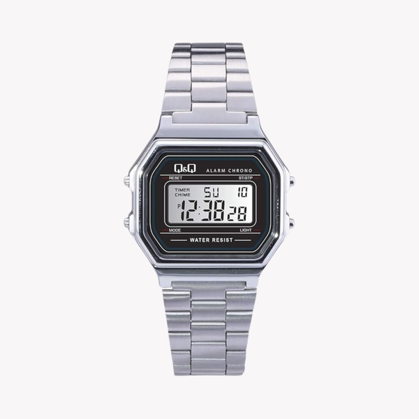 Q&Q Men's Silver Men's Watch, Grey Digital Dial | M173J001Y